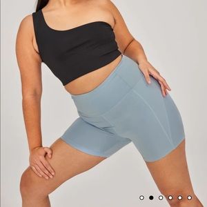 Girlfriend Collective Black Bianca One Shoulder Bra Size XXL